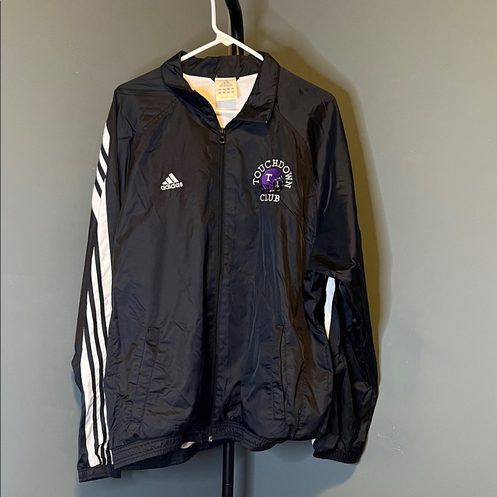Adidas Navy Windbreaker with White Accents